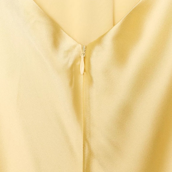Zara NWT satin midi dress yellow 4772/217 - Picture 7 of 10